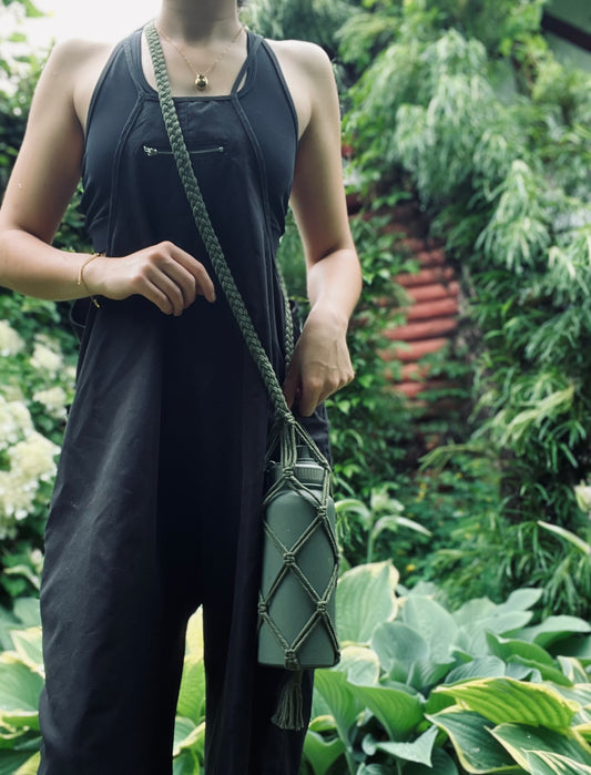 Porte-bouteille en macramé