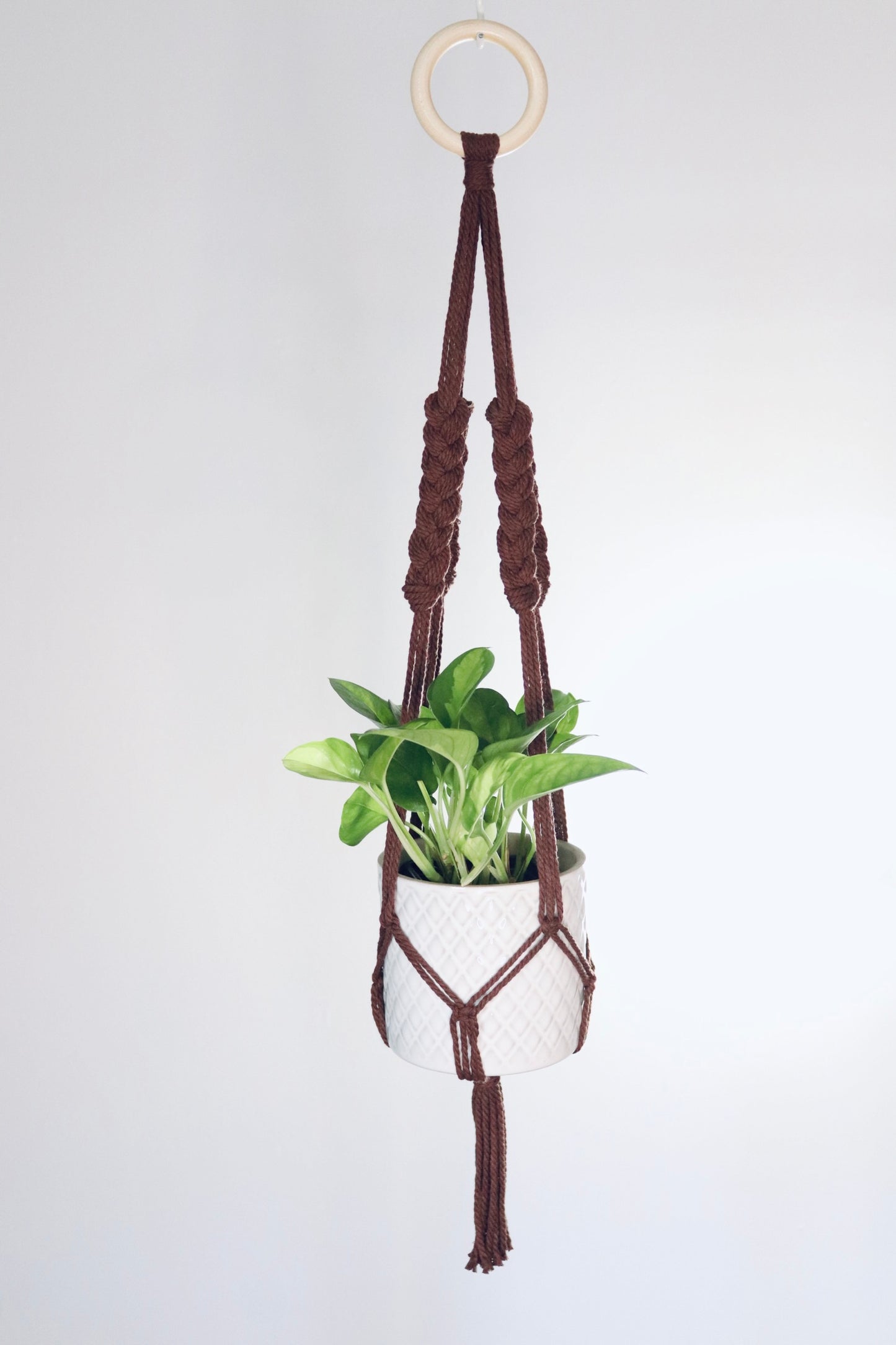 Macramé plante tressé