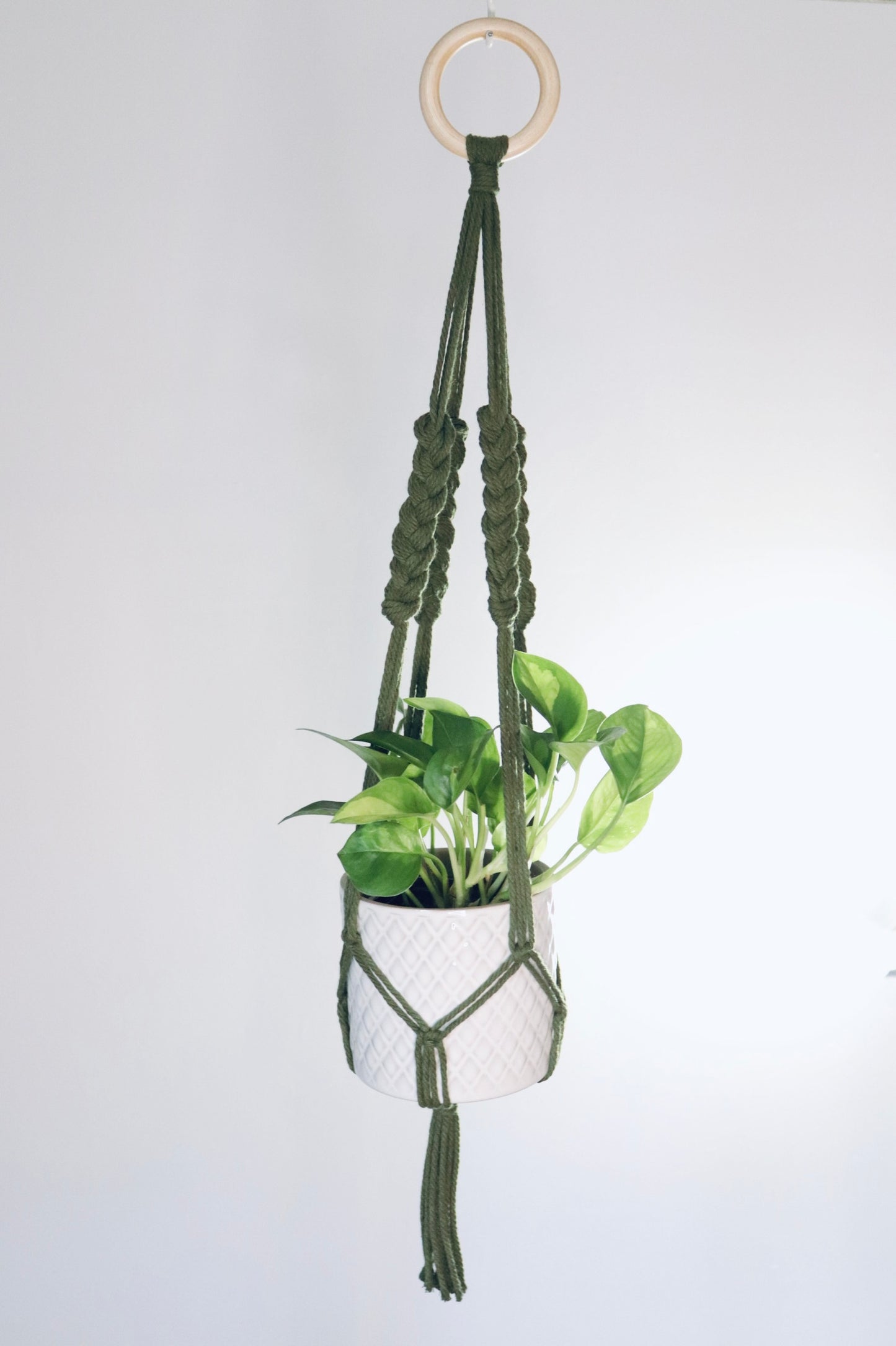 Macramé plante tressé