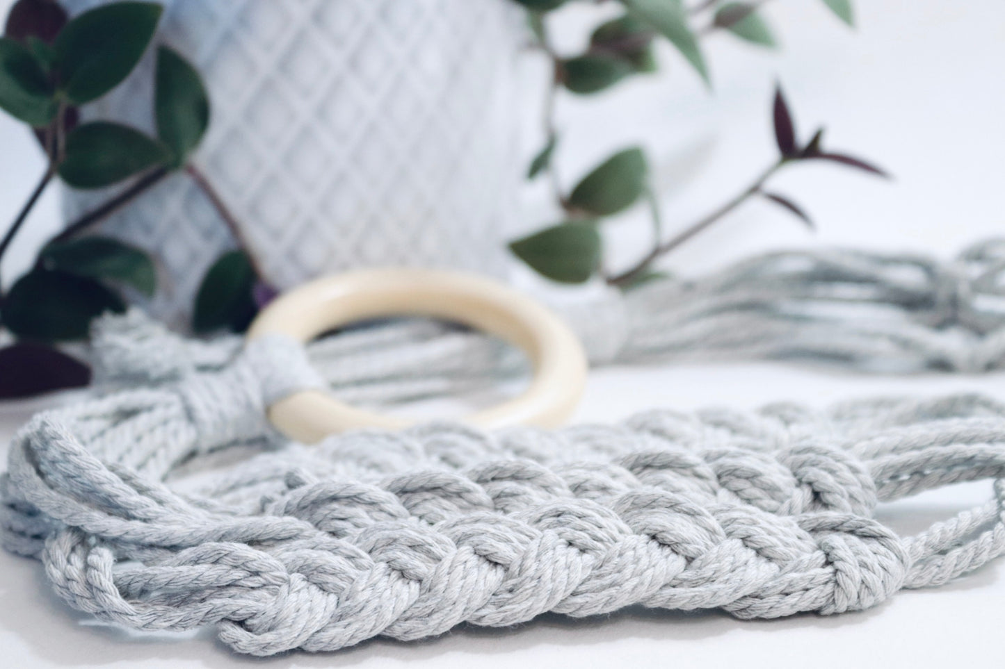 Macramé plante tressé