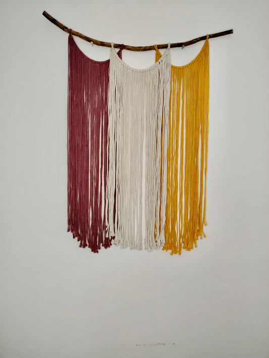 Trio de macramés muraux